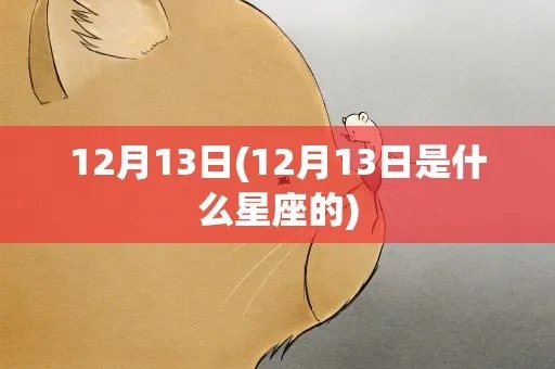 12月13日生日星座是什么,12月13日星座运势分析
