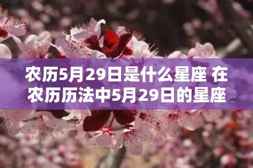 农历5月29是什么星座（农历生日对应西方星座）