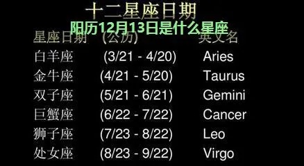 农历12月13日是什么星座（星座查询）