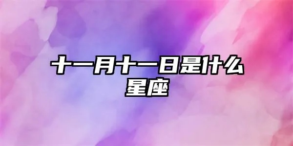 十一月十一日什么星座（十一月十一日出生的人属于哪个星座）