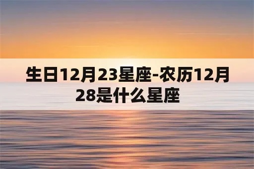 阴历12月23是什么星座，12月23日生日星座特点解析