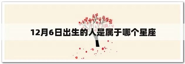 12月6是什么星座的（12月6日生日的人属于什么星座）