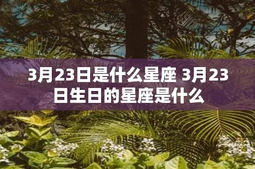 3.23是什么星座（3月23日出生的人属于什么星座）