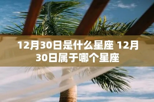12月30日是什么星座,12月30日生日星座特点解析
