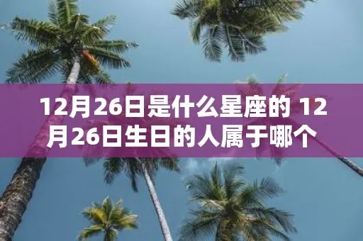 12月26日出生的人是什么星座，12月26日星座特点解析