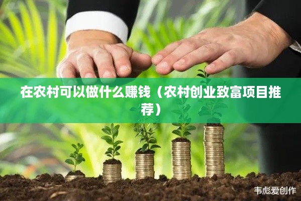 在农村可以做什么赚钱（农村创业致富项目推荐）
