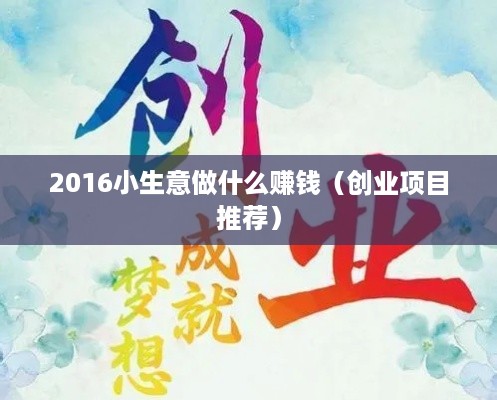 2016小生意做什么赚钱（创业项目推荐）