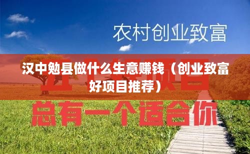 汉中勉县做什么生意赚钱（创业致富好项目推荐）