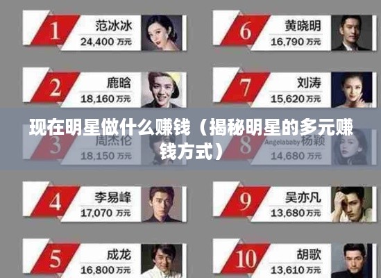 现在明星做什么赚钱（揭秘明星的多元赚钱方式）