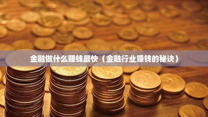 金融做什么赚钱最快（金融行业赚钱的秘诀）