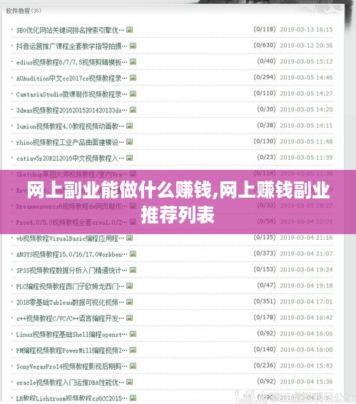网上副业能做什么赚钱,网上赚钱副业推荐列表