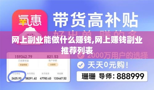 网上副业能做什么赚钱,网上赚钱副业推荐列表