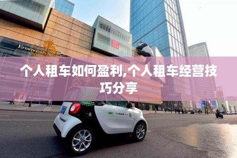 个人租车如何盈利,个人租车经营技巧分享