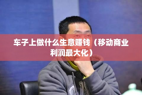 车子上做什么生意赚钱（移动商业利润最大化）