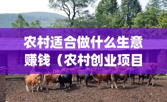 农村适合做什么生意赚钱（农村创业项目推荐）