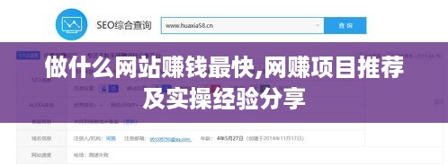做什么网站赚钱最快,网赚项目推荐及实操经验分享
