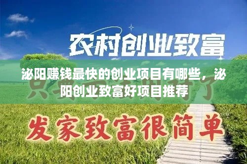 泌阳赚钱最快的创业项目有哪些，泌阳创业致富好项目推荐