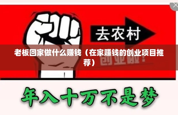 老板回家做什么赚钱（在家赚钱的创业项目推荐）