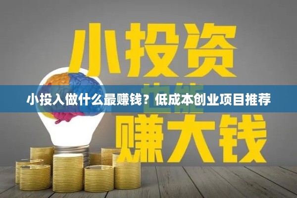 小投入做什么最赚钱？低成本创业项目推荐