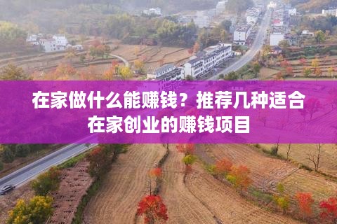 在家做什么能赚钱？推荐几种适合在家创业的赚钱项目