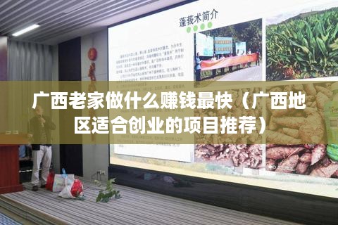 广西老家做什么赚钱最快（广西地区适合创业的项目推荐）