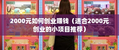 2000元如何创业赚钱（适合2000元创业的小项目推荐）