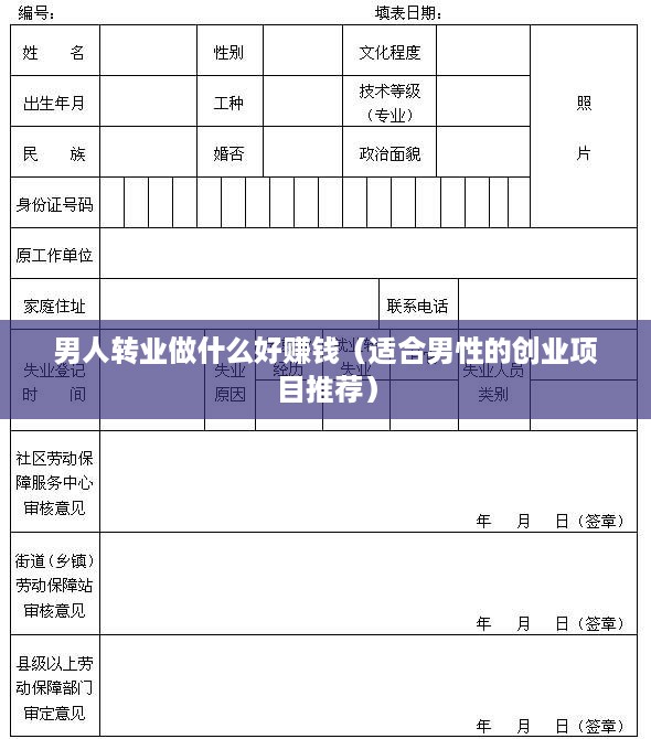 男人转业做什么好赚钱（适合男性的创业项目推荐）