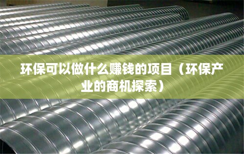 环保可以做什么赚钱的项目（环保产业的商机探索）