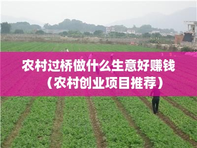 农村过桥做什么生意好赚钱（农村创业项目推荐）