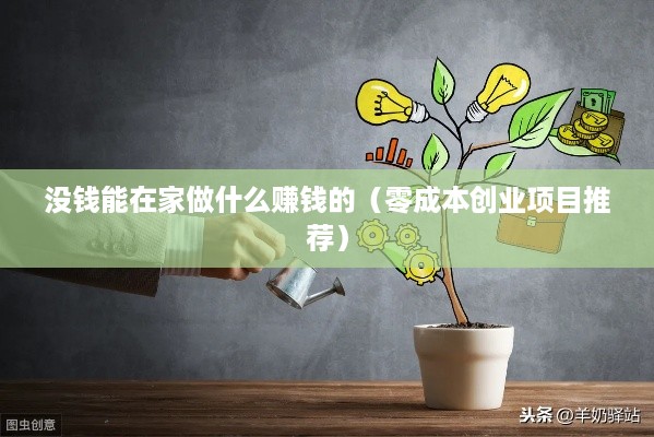 没钱能在家做什么赚钱的（零成本创业项目推荐）