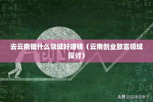去云南做什么领域好赚钱（云南创业致富领域探讨）