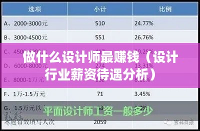 做什么设计师最赚钱（设计行业薪资待遇分析）