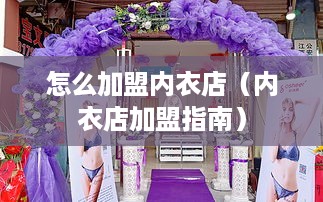 怎么加盟内衣店（内衣店加盟指南）
