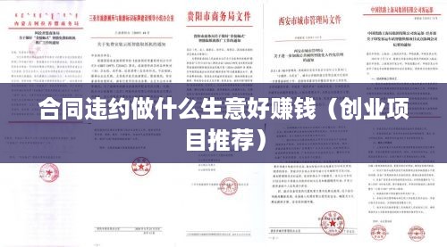 合同违约做什么生意好赚钱（创业项目推荐）