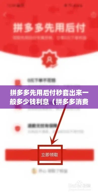 拼多多先用后付秒套出来一般多少钱利息（拼多多消费分期利息计算）
