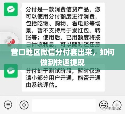 营口地区微信分付套出来，如何做到快速提现