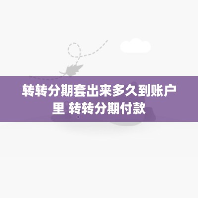 转转分期套出来多久到账户里 转转分期付款