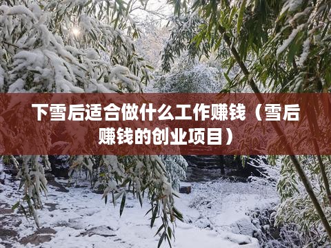 下雪后适合做什么工作赚钱（雪后赚钱的创业项目）