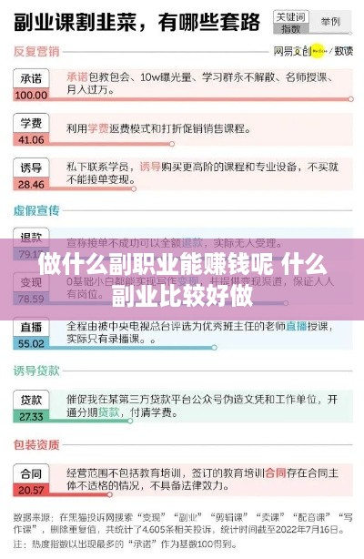做什么副职业能赚钱呢 什么副业比较好做