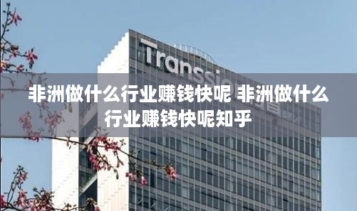 非洲做什么行业赚钱快呢 非洲做什么行业赚钱快呢知乎