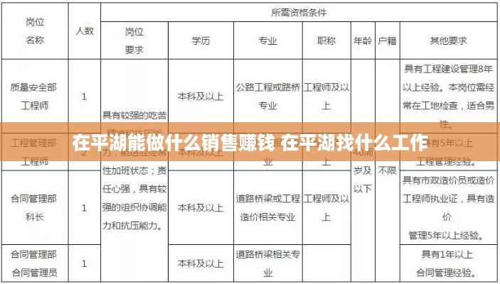 在平湖能做什么销售赚钱 在平湖找什么工作