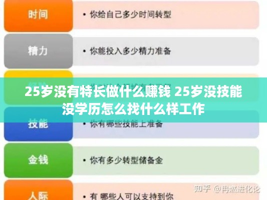 25岁没有特长做什么赚钱 25岁没技能没学历怎么找什么样工作