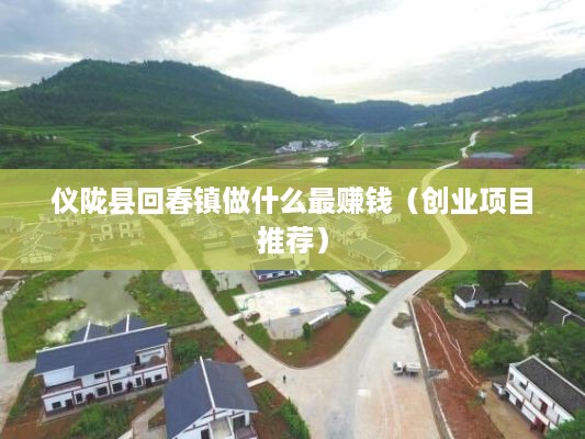 仪陇县回春镇做什么最赚钱（创业项目推荐）
