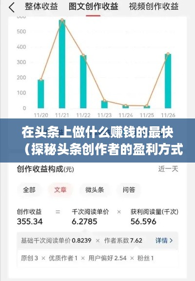 在头条上做什么赚钱的最快（探秘头条创作者的盈利方式）