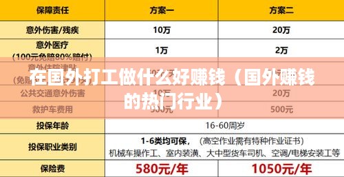 在国外打工做什么好赚钱（国外赚钱的热门行业）