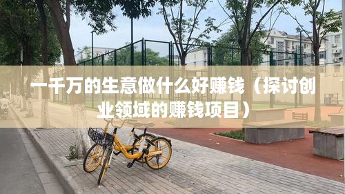 一千万的生意做什么好赚钱（探讨创业领域的赚钱项目）