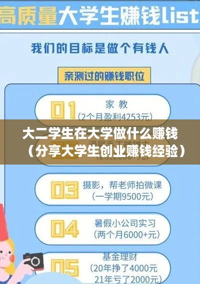 大二学生在大学做什么赚钱（分享大学生创业赚钱经验）