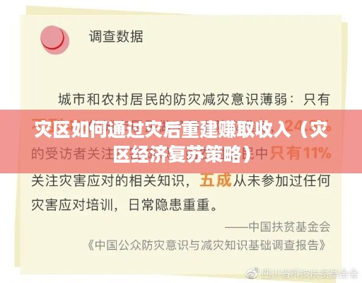 灾区如何通过灾后重建赚取收入（灾区经济复苏策略）