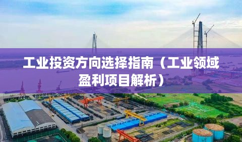 工业投资方向选择指南（工业领域盈利项目解析）