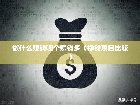 做什么赚钱哪个赚钱多（挣钱项目比较）